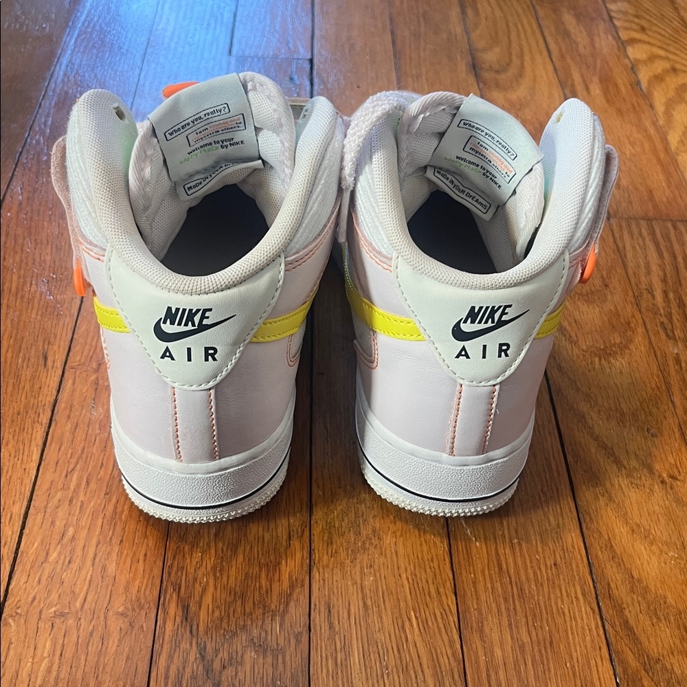 Nike Women's Mid-Top Sneakers “Feel Love” in White, light pink, and Yellow - Picture 5 of 6